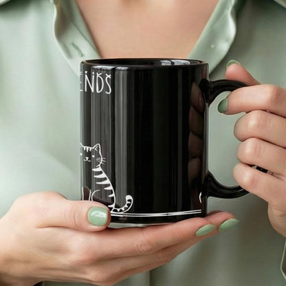Best Friends Black Mug – Dog & Cat Ceramic Coffee Cup | MyPetInParis