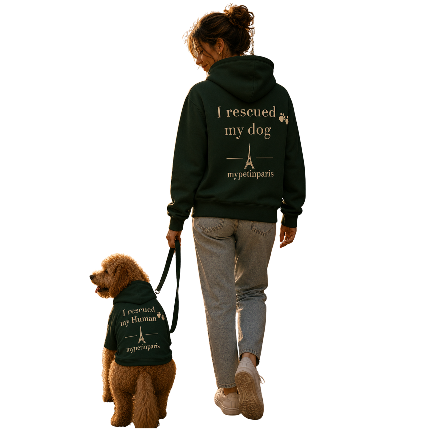 Matching Dog & Owner Hoodie Combo - Parisian Pet Lifestyle