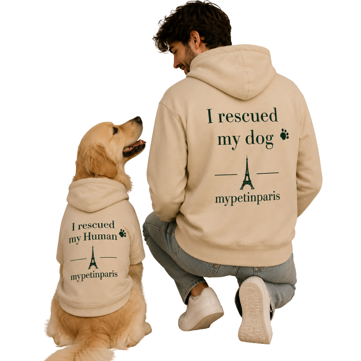 Matching Dog & Owner Hoodie Combo - Parisian Pet Lifestyle