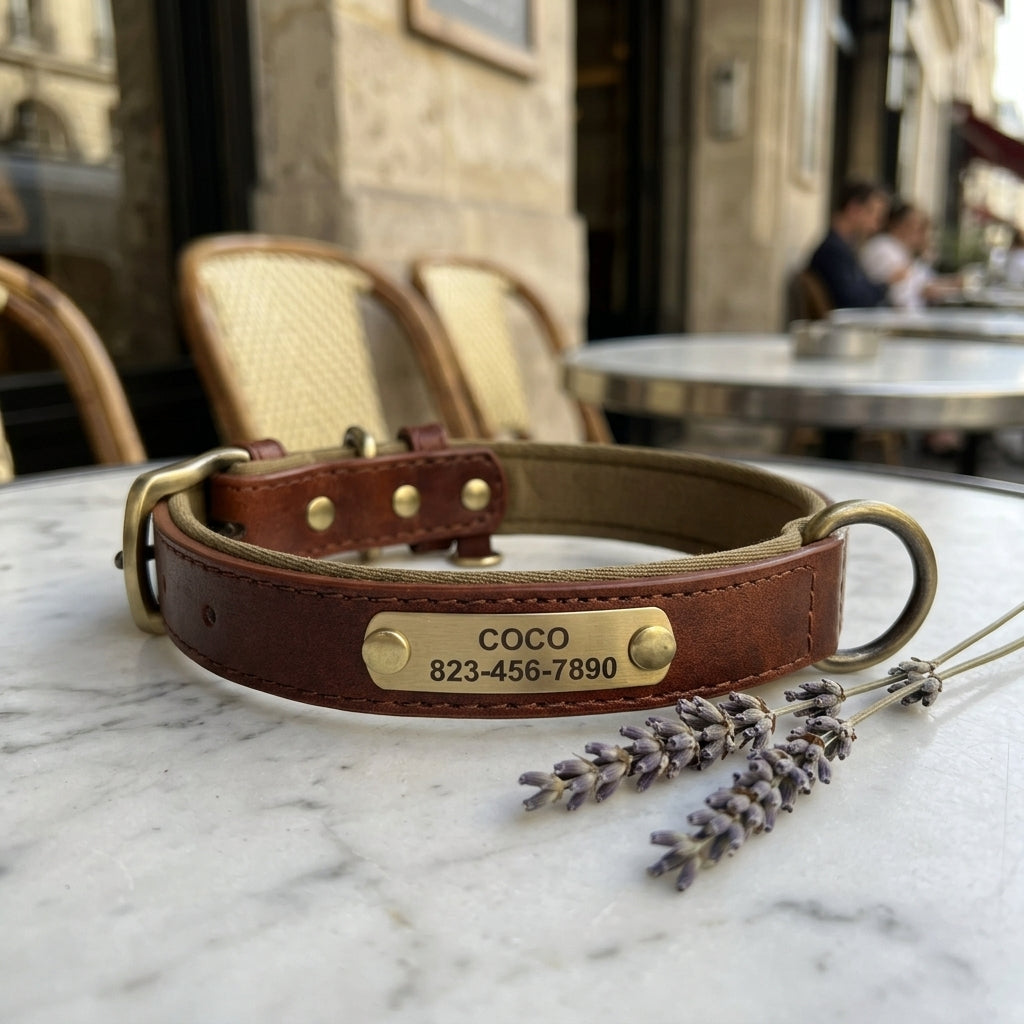 Personalized PU Leather Dog ID Collar