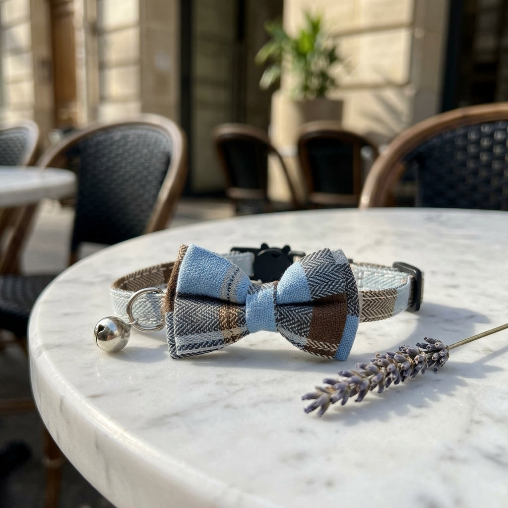 Plaid Cat Collar with Bow & Bell
