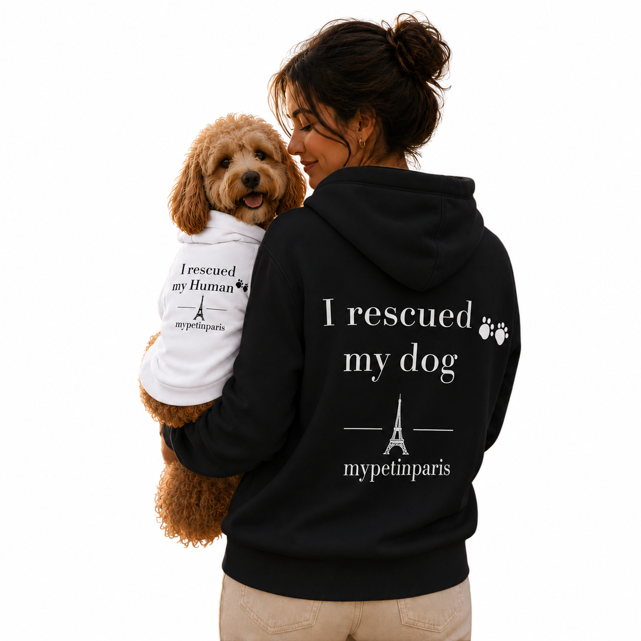 Matching Dog & Owner Hoodie Combo - Parisian Pet Lifestyle