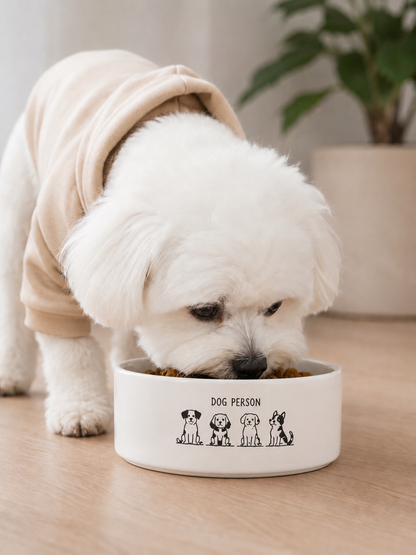 Le Petit Paris Ceramic Pet Bowl -  Dog Person Collection