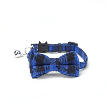 Plaid Cat Collar with Bow & Bell