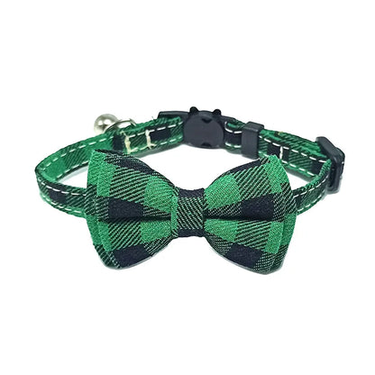 Plaid Cat Collar with Bow & Bell