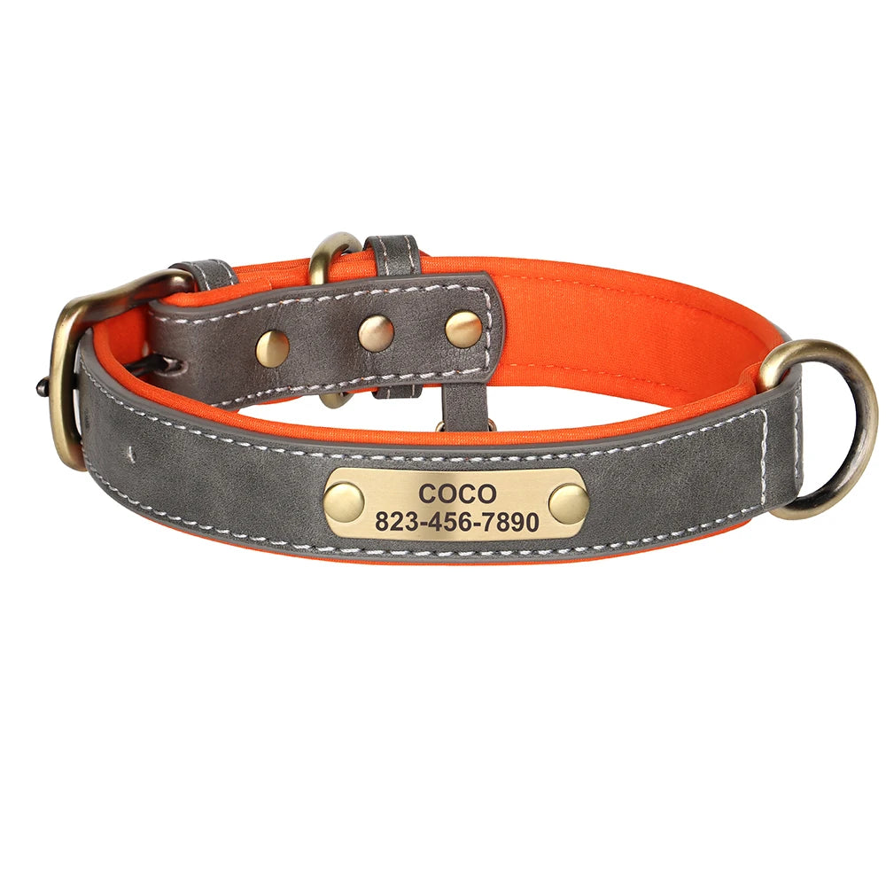 Personalized PU Leather Dog ID Collar