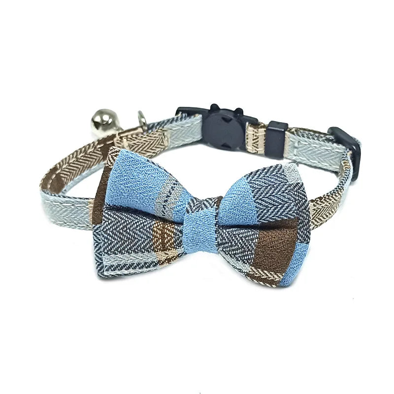 Plaid Cat Collar with Bow & Bell