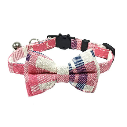 Plaid Cat Collar with Bow & Bell