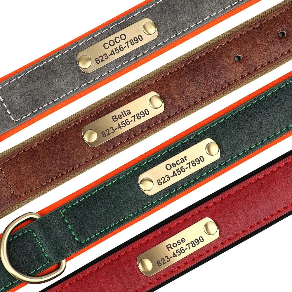 Personalized PU Leather Dog ID Collar
