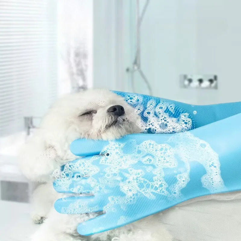 Silicone Pet Grooming & Bath Gloves (2 PCS)
