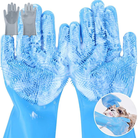 Silicone Pet Grooming & Bath Gloves (2 PCS)