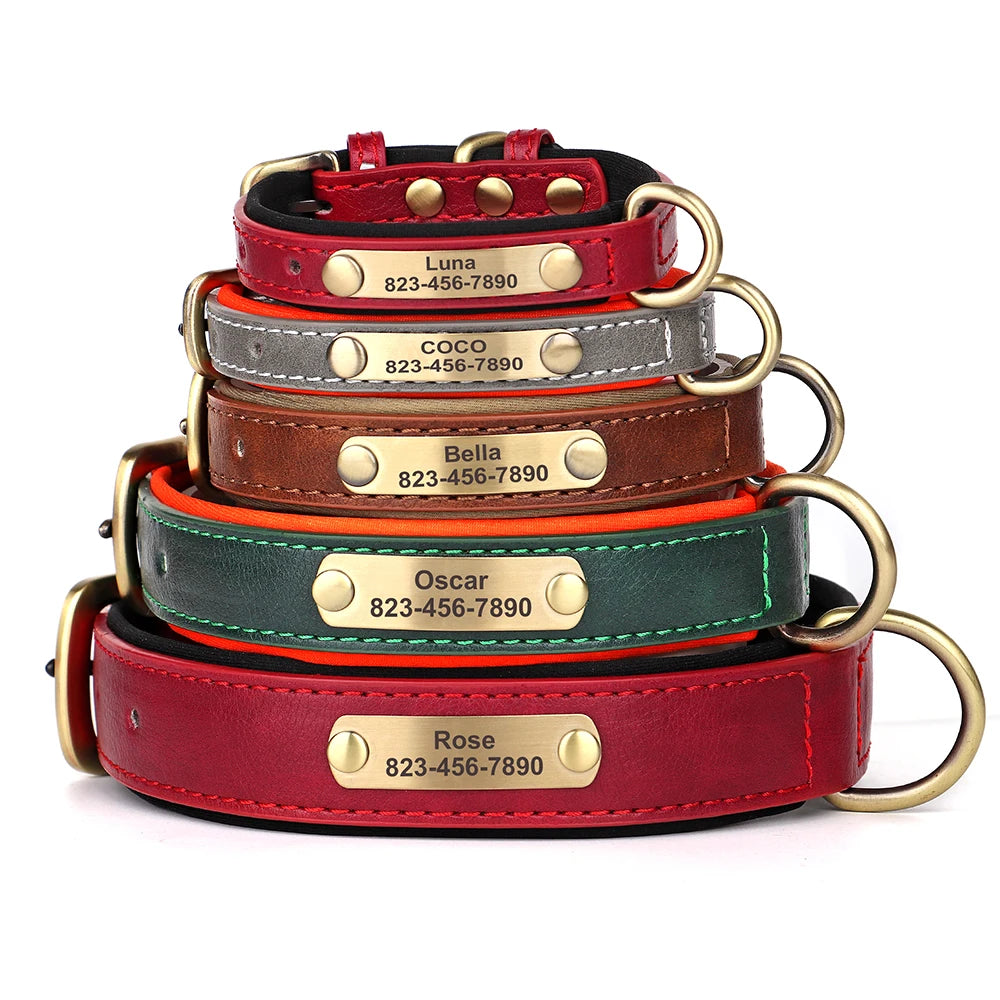 Personalized PU Leather Dog ID Collar