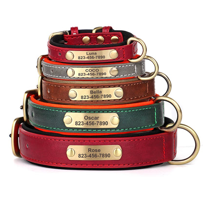 Personalized PU Leather Dog ID Collar