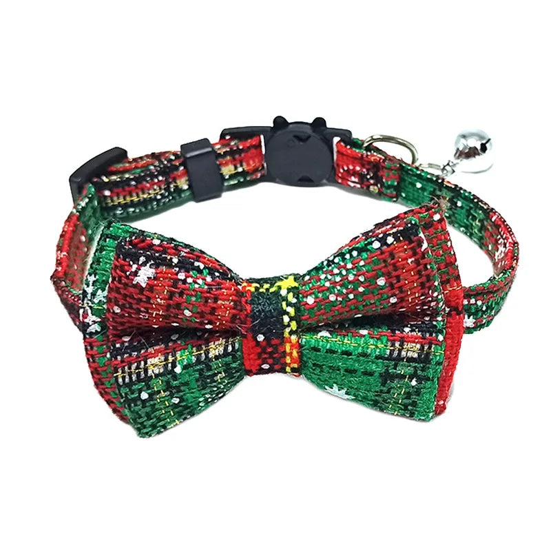 Plaid Cat Collar with Bow & Bell