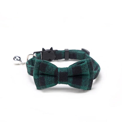 Plaid Cat Collar with Bow & Bell