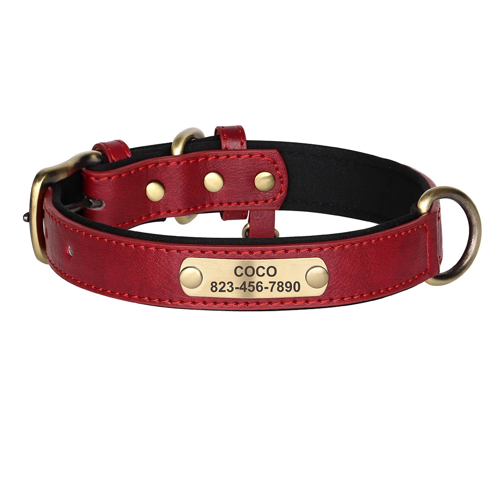Personalized PU Leather Dog ID Collar