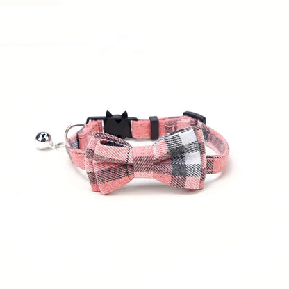 Plaid Cat Collar with Bow & Bell