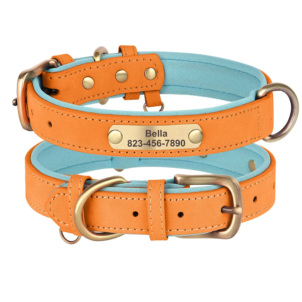 Personalized PU Leather Dog ID Collar
