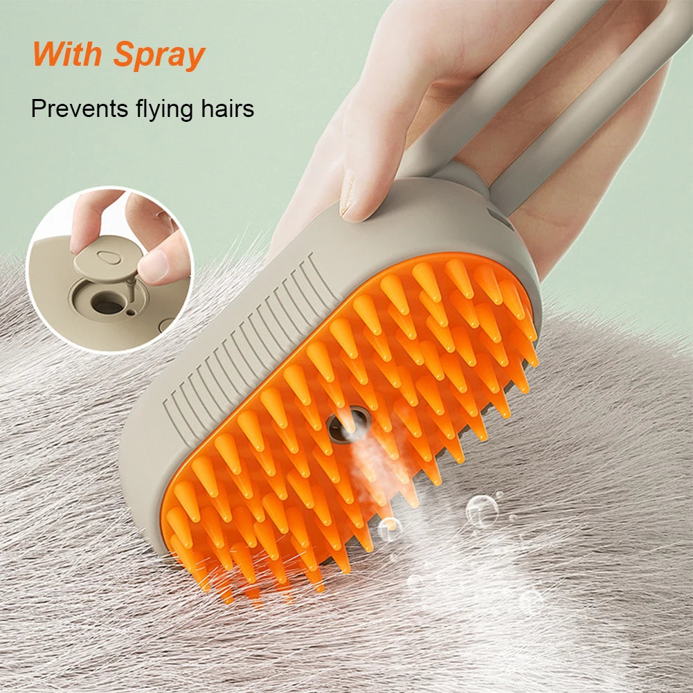 3-in-1 Steam Grooming Brush for Pets