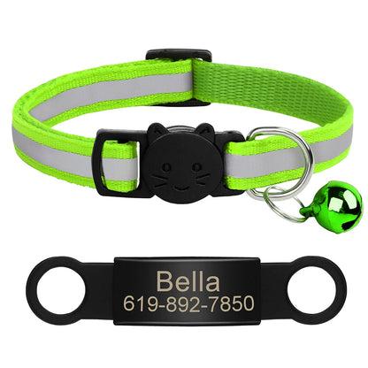 Personalized Reflective Cat ID Collar