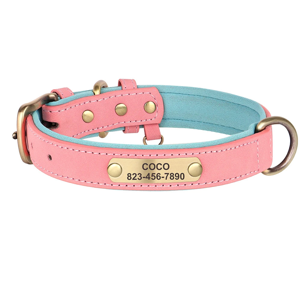 Personalized PU Leather Dog ID Collar
