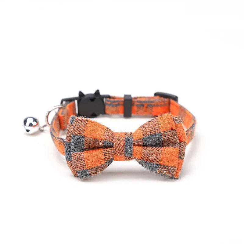 Plaid Cat Collar with Bow & Bell