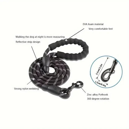 Pet dog leash with a comfortable soft