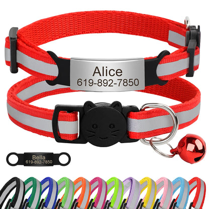 Personalized Reflective Cat ID Collar