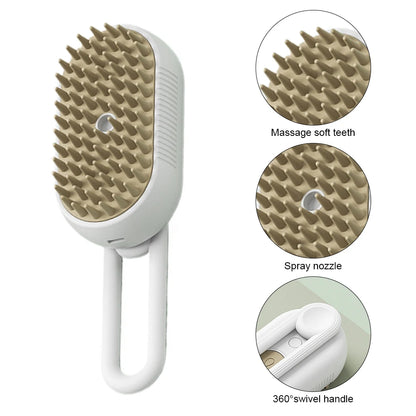 3-in-1 Steam Grooming Brush for Pets