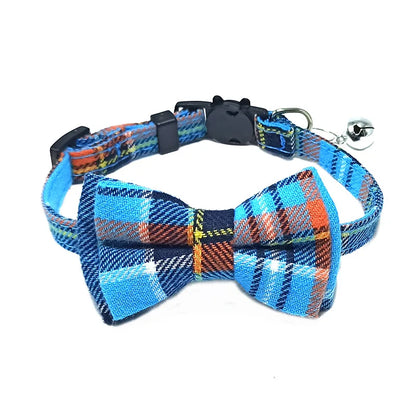 Plaid Cat Collar with Bow & Bell