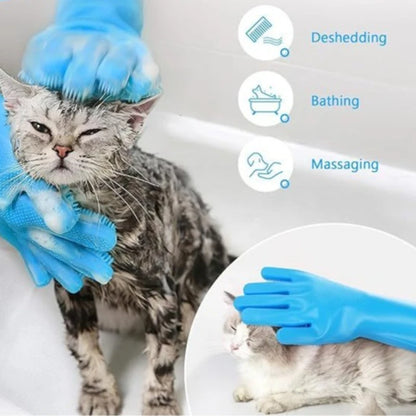 Silicone Pet Grooming & Bath Gloves (2 PCS)