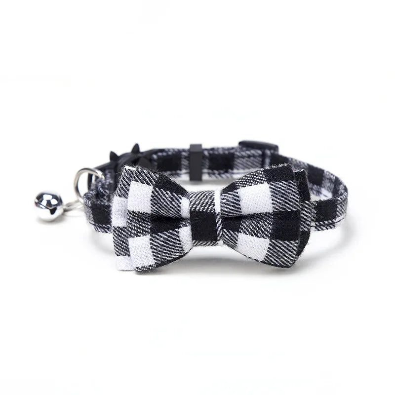Plaid Cat Collar with Bow & Bell