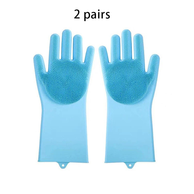 Silicone Pet Grooming & Bath Gloves (2 PCS)