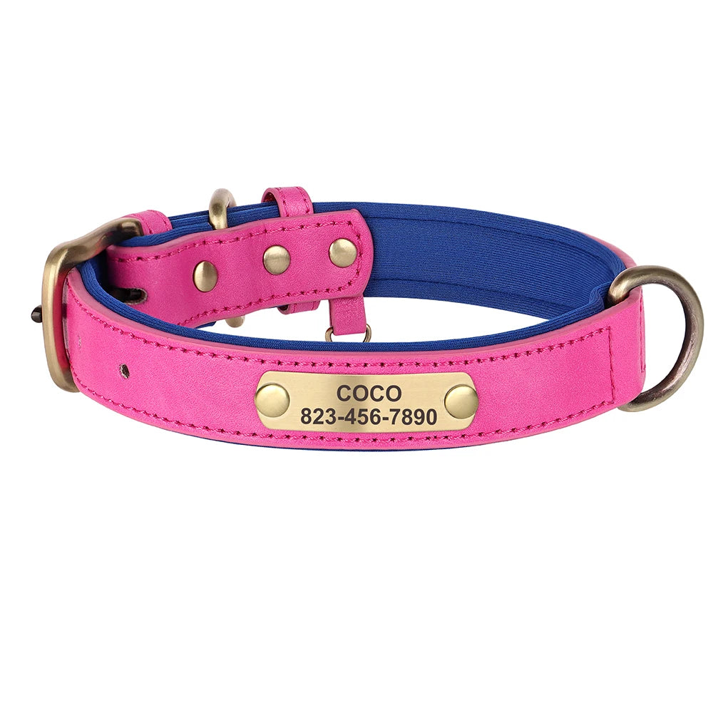 Personalized PU Leather Dog ID Collar