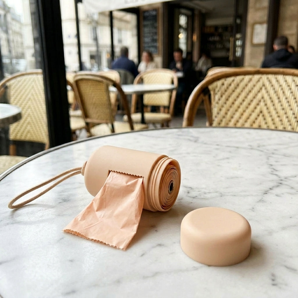 Minimal Paris Waste Bag Holder - Natural & Elegant Design